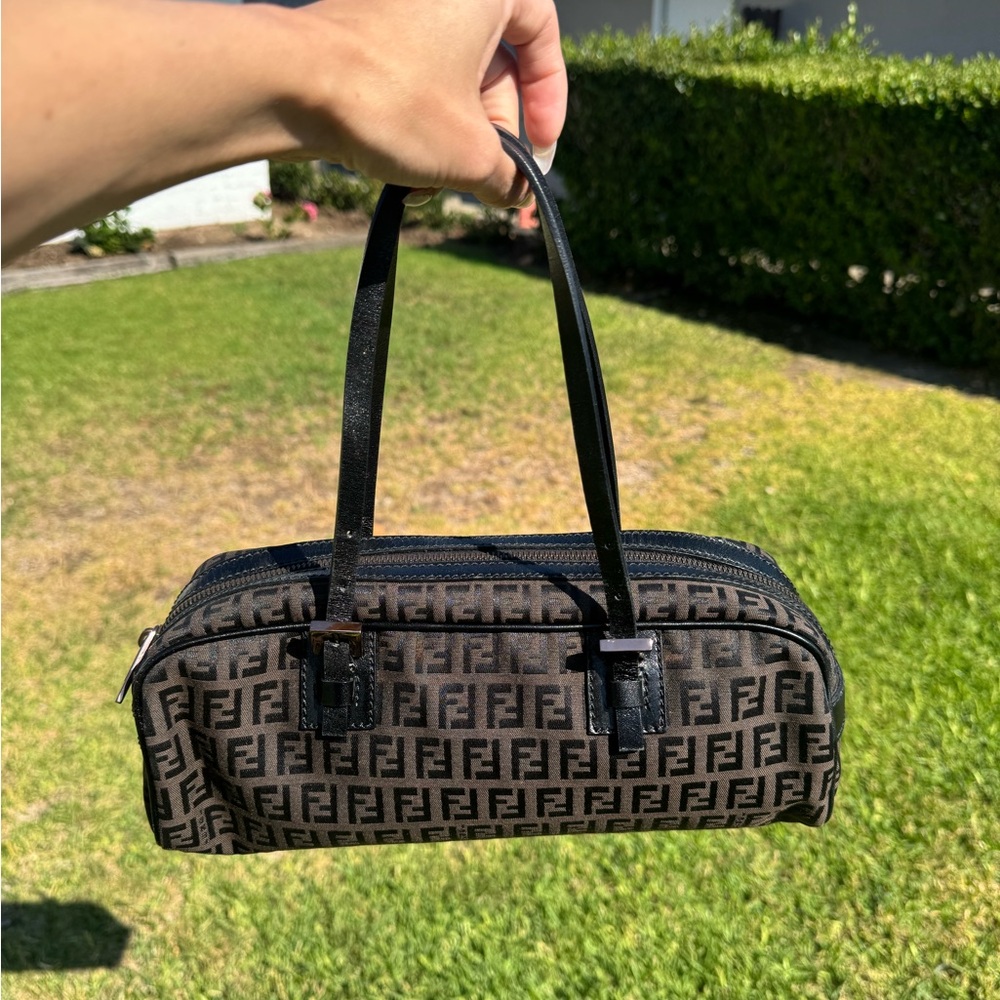 Fendi Zucchino FF Shoulder Bag Vintage